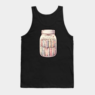 Book Lover's Dream Jar: Charming Illustrated Books in a Mason Jar Design. Gift for book and reading lovers. Tank Top